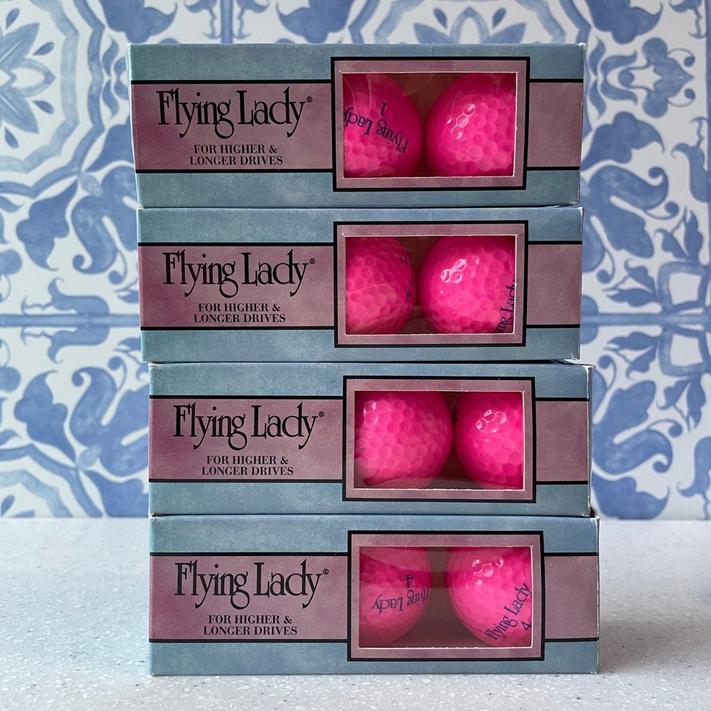 New Vintage Top-Flite Flying Lady Hot Pink Golf Balls 12 Count 4 Sleeves 90s 80s